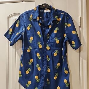 Old Navy Navy Blue Shirt with Pineapple Design